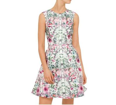 Melbourne Cup mini. Let everyone appreciate your fake tan with this floral fresh number. Look for accessories with pink accents and perhaps pack a cardigan because... Melbourne.