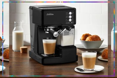 9PR: Sunbeam Café Barista Coffee Machine One-Touch Espresso, Latte & Cappuccino Coffee Maker 
