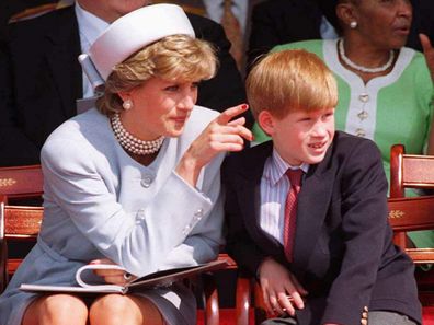 Princess  Of Wales With Prince Harry  At Hyde Park. 