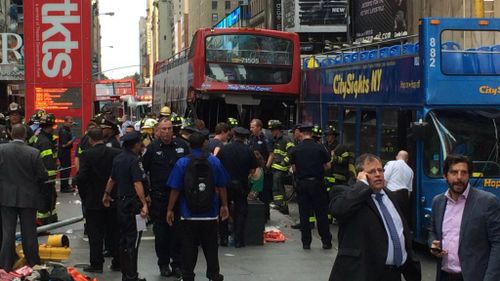 Reports said that tourists were showered with glass from the shattered windscreen of one of the buses. (AAP)