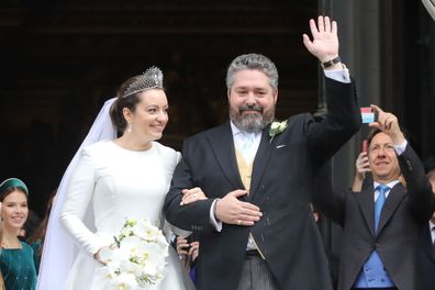 The wedding of Grand Duke George Mikhailovich of Russia and Rebecca (Victoria) Bettarini of Italy at St Isaac's Cathedral. 