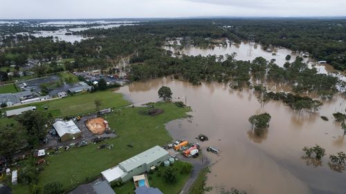 Flooding in McGrath's Hill. An evacuation order was given to the suburb's 2500 residents on Tuesday evening. 