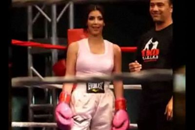 Being a star can come at a price. Kim was punched in the face during a charity boxing match. Ouch!