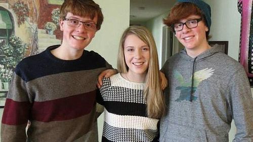 Jordan (left) and Evan with their sister Katie.