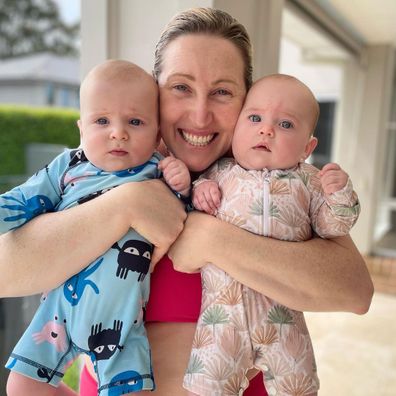 Jana Pittman with twins. 