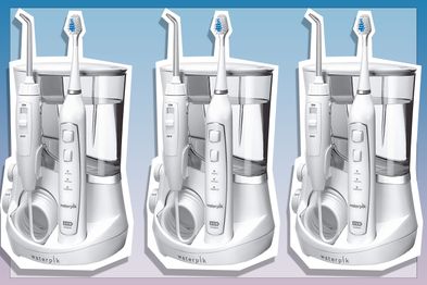 9PR: Waterpik Complete Care unit on blue and purple background.