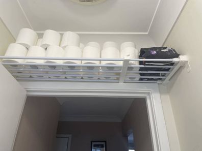 Adjustable Shelf from Kmart, storage hacks, toilet, bathroom