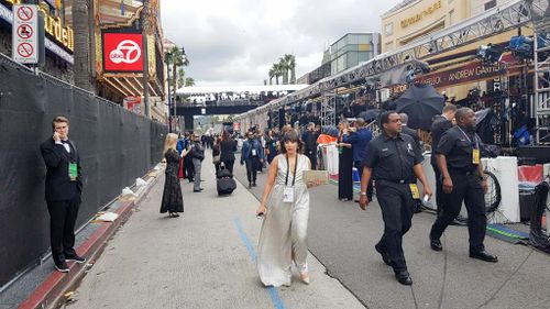 From behind the Red Carpet media stands. (9NEWS/Ehsan Knopf)