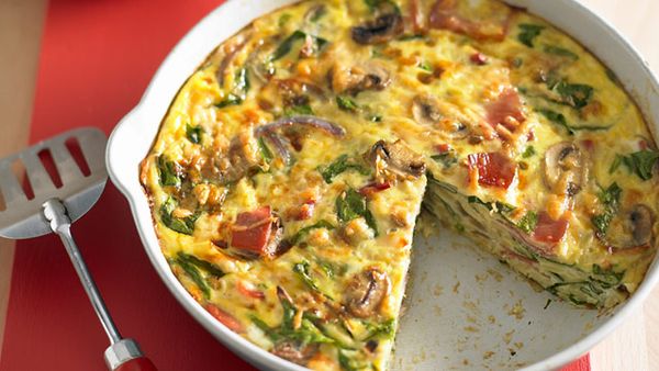 Prosciutto and spinach frittata for $8.80