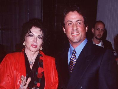 Sylvester Stallone & Jackie Stallone  at the 57th Annual Hollywood Women's Press Club Golden Apple Awards in 1997.