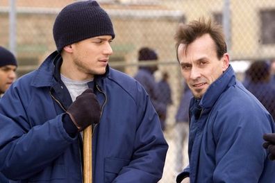 Wentworth Miller and Robert Knepper (T-Bag) on the set of Prison Break.