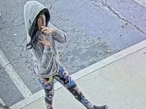Surveillance images taken from a local car rental business on October 7 appear to show missing Melodee Buzzard wearing a wig.