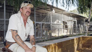 Joseph Maldonado aka Joe Exotic answers a question during an interview at the zoo he runs in Wynnewood, Okla on August 28, 2013