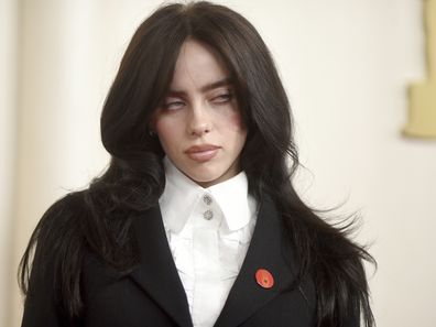 Billie Eilish arrives at the Oscars on Sunday, March 10, 2024, at the Dolby Theatre in Los Angeles. (Photo by Richard Shotwell/Invision/AP)