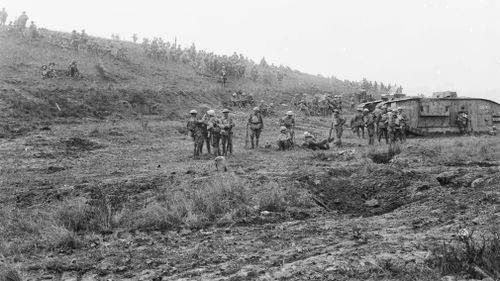 The battle came at a high cost - 21,000 Allied casualties, including 2000 Australians and 27,000 Germans killed or captured. Picture: AAP.