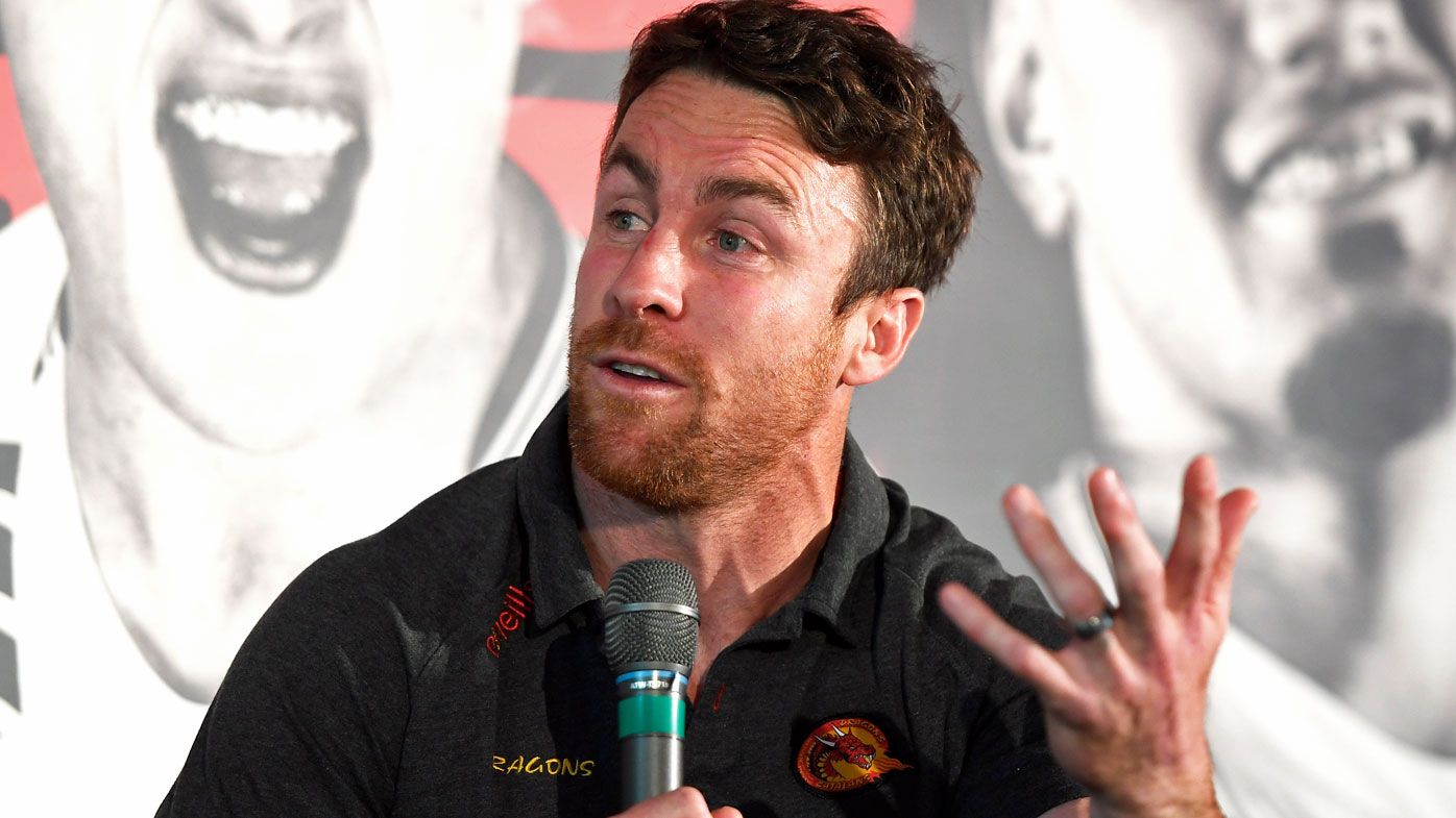 James Maloney of Catalans Dragons reacts during the 2020 Betfred Super League Launch