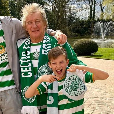 Rod Stewart with his children Renee, Alastair and Aiden