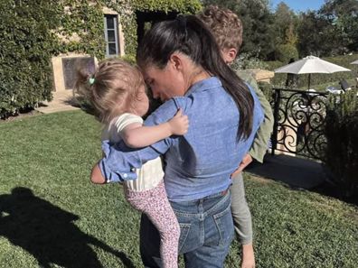Meghan Markle with daughter Lilibet and son Archie in episode five of Netflix docuseries Harry & Meghan.