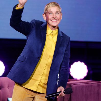 WASHINGTON, DC - NOVEMBER 15: Ellen DeGeneres walks onstage during the Michelle Obama: The Light We Carry Tour at Warner Theatre on November 15, 2022 in Washington, DC. (Photo by Tasos Katopodis/Getty Images for Live Nation)