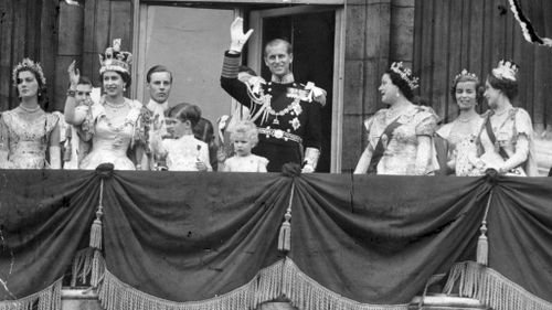 Prince Philip at the Queen's Coronation. Picture: AAP