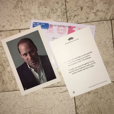 Prince William sends thank you cards following his birthday