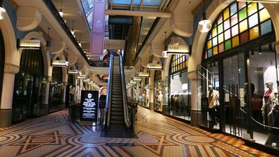 Most retail shops inside Sydney's QVB  are closed during the two-week lockdown. Sydney lockdown