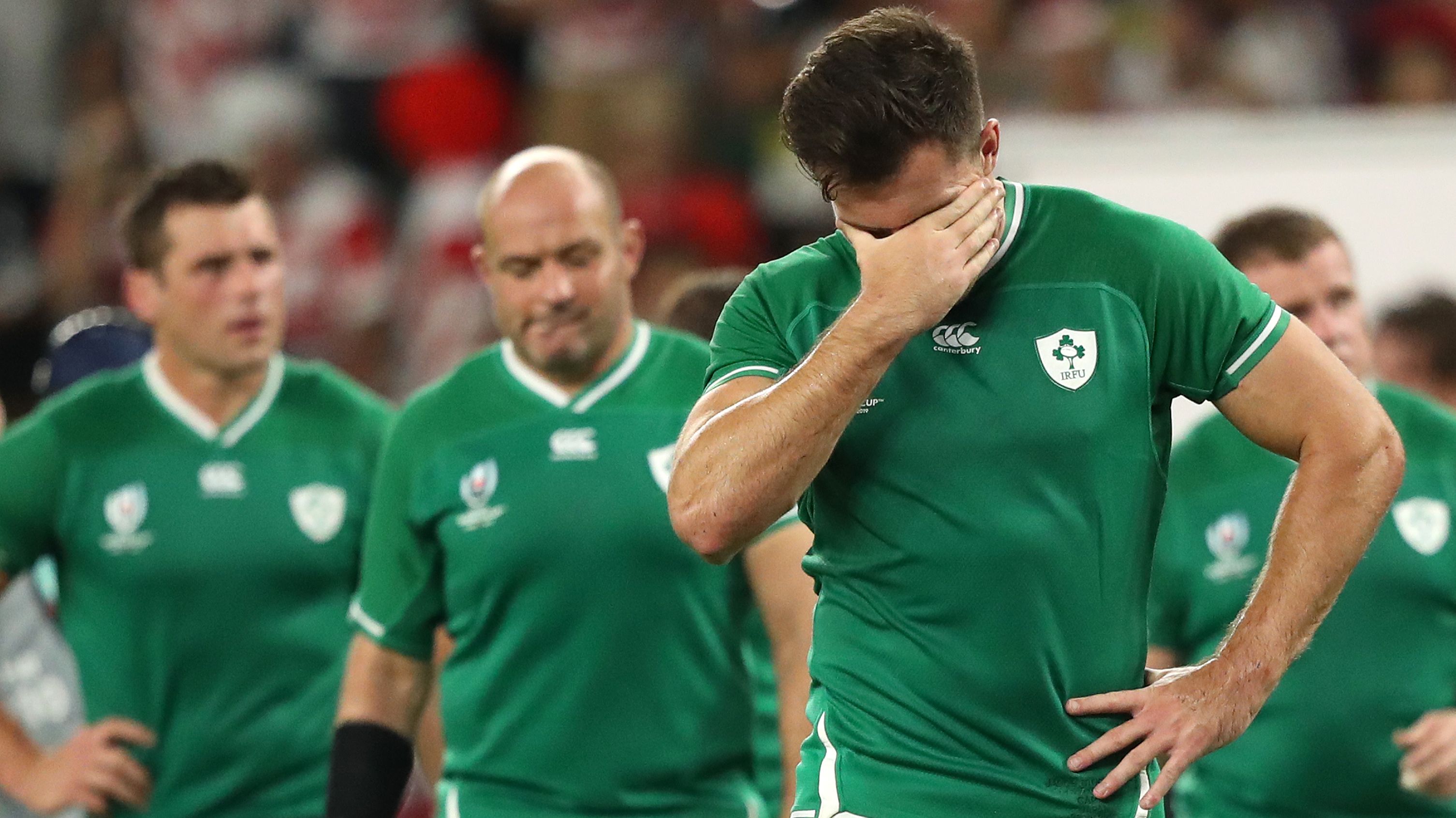 Ireland&#x27;s Jacob Stockdale after losing to Japan at the 2019 Rugby World Cup.