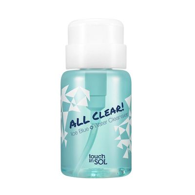 <p><a href="https://www.priceline.com.au/brand/touch-in-sol/touch-in-sol-all-clear-ice-blue-water-cleanser-150-ml" target="_blank" draggable="false">Touch in Sol All Clear Ice Blue Water Cleanser, $29.99.</a></p>