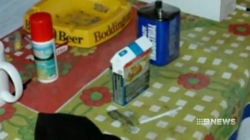 A packet of Winfield Blue cigarettes, allegedly stained with the victim's blood, which was photographed at Mr Austic's house.