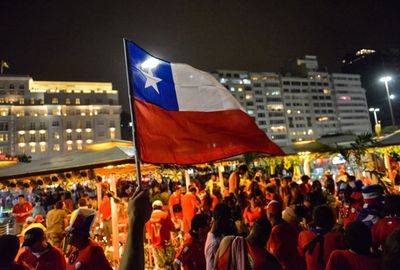 Chilean fans celebrate their team’s success at the World Cup in Brazil.