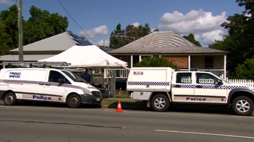 Police at the John Street, Rosewood, home. (9NEWS)