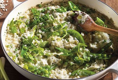 Spring pea and goat's cheese risotto
