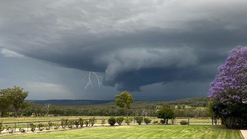 Dark clouds lingered over the skies of Moree, as thunder cracked. This photo was taken by resident Ardina Jackson.