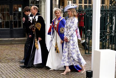 Sophie, the Duchess of Edinburgh, was wearing a Suzannah dress with a Jane Taylor headpiece and Royal Victorian Order Mantle.