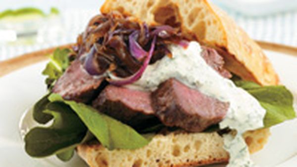 Lamb on Turkish bread