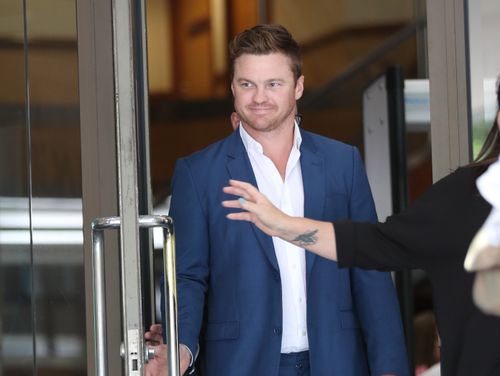 Former AFL player Colin Sylvia leaves the Melbourne Magistrate court. (AAP)