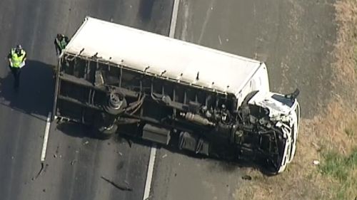The condition of the truck driver is unknown, but it is believed they survived. (9NEWS)