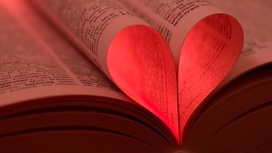 red heart shape .... book
