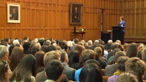 Hundreds of people attended Julia Gillard's lecture at the University of Adelaide. (Supplied)