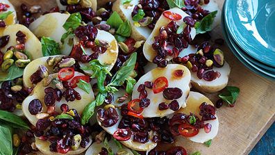 Potato, cranberry and pistachio salad