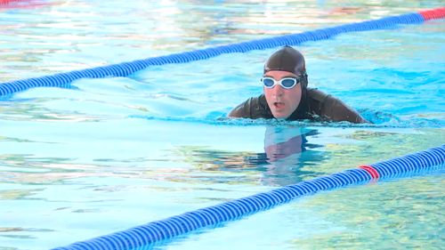 Michael Wells trains for the event. Picture: 9NEWS