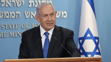 Israel&#x27;s Prime Minister Benjamin Netanyahu announces full diplomatic ties will be established with the United Arab Emirates, during a news conference on Thursday, Aug. 13, 2020 in Jerusalem. (Abir Sultan/Pool Photo via AP)