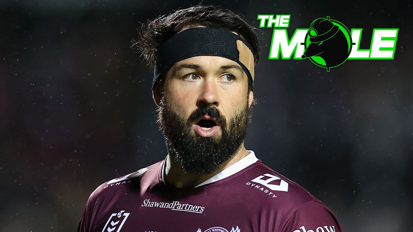 Aaron Woods pictured in action for the Manly Sea Eagles during the 2023 season