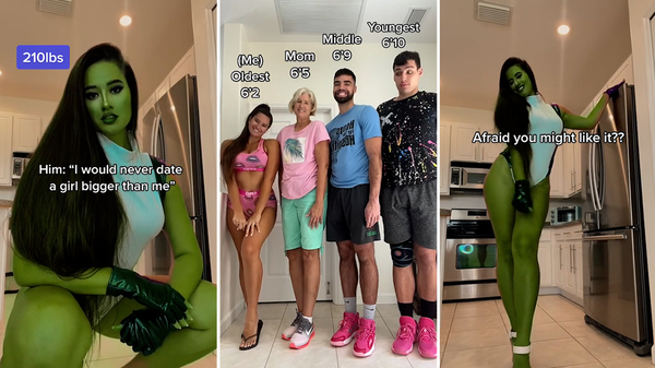 Tall family on TikTok: Woman so tall she towers over her fridge