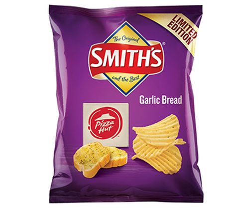 We've seen it all now. How does one get garlic bread into chip form? (Smiths)
