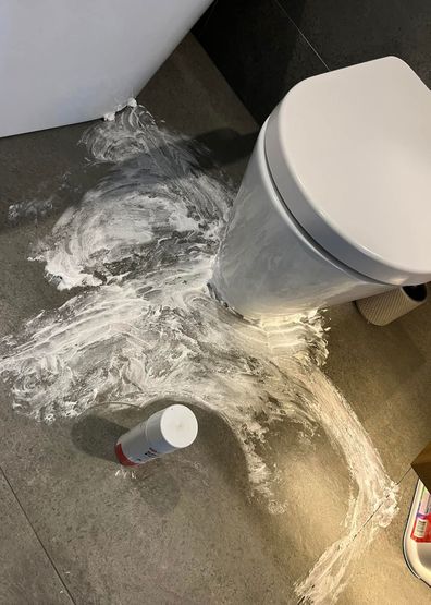 Cleaning hack Facebook toilet shaving cream