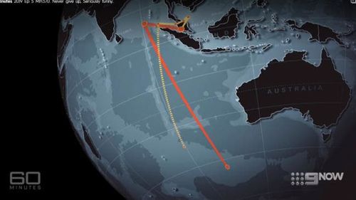 The flight path of MH370 and a path plotted by pilot Zaharie Ahmad Shah