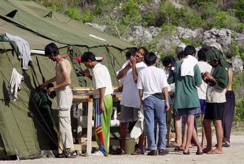 Asylum seekers at the Nauru detention centre.