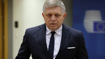 Slovakia&#x27;s Prime Minister Robert Fico arrives to a round table meeting at an EU summit in Brussels, Thursday, Feb. 1, 2024.