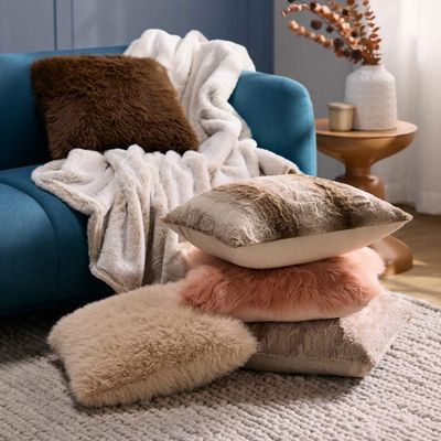 Openook Faux Fur Stripe Cushion: $18